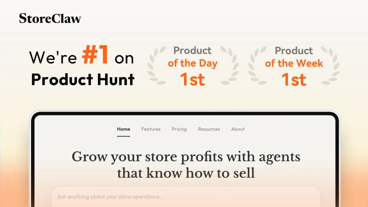 StoreClaw Wins Product Hunt “Product of the Week” with AI Agents Built to Execute, Not Just Advise